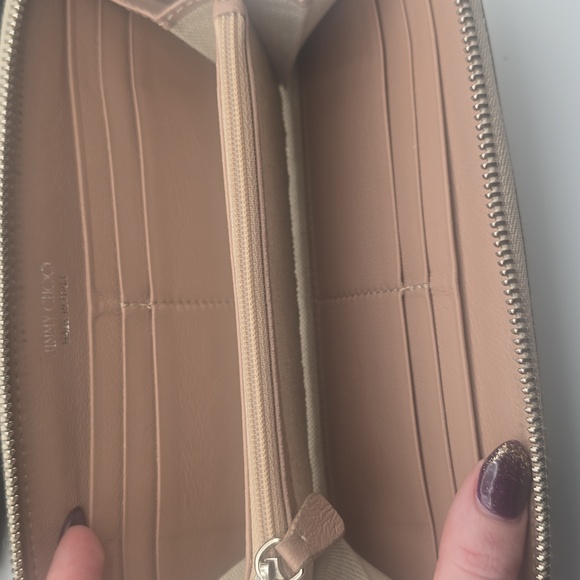 Jimmy Choo Filipa Star Metallic Silver Studded Zip Long Wallet (VERY GOOD)✨️ - Picture 7 of 13